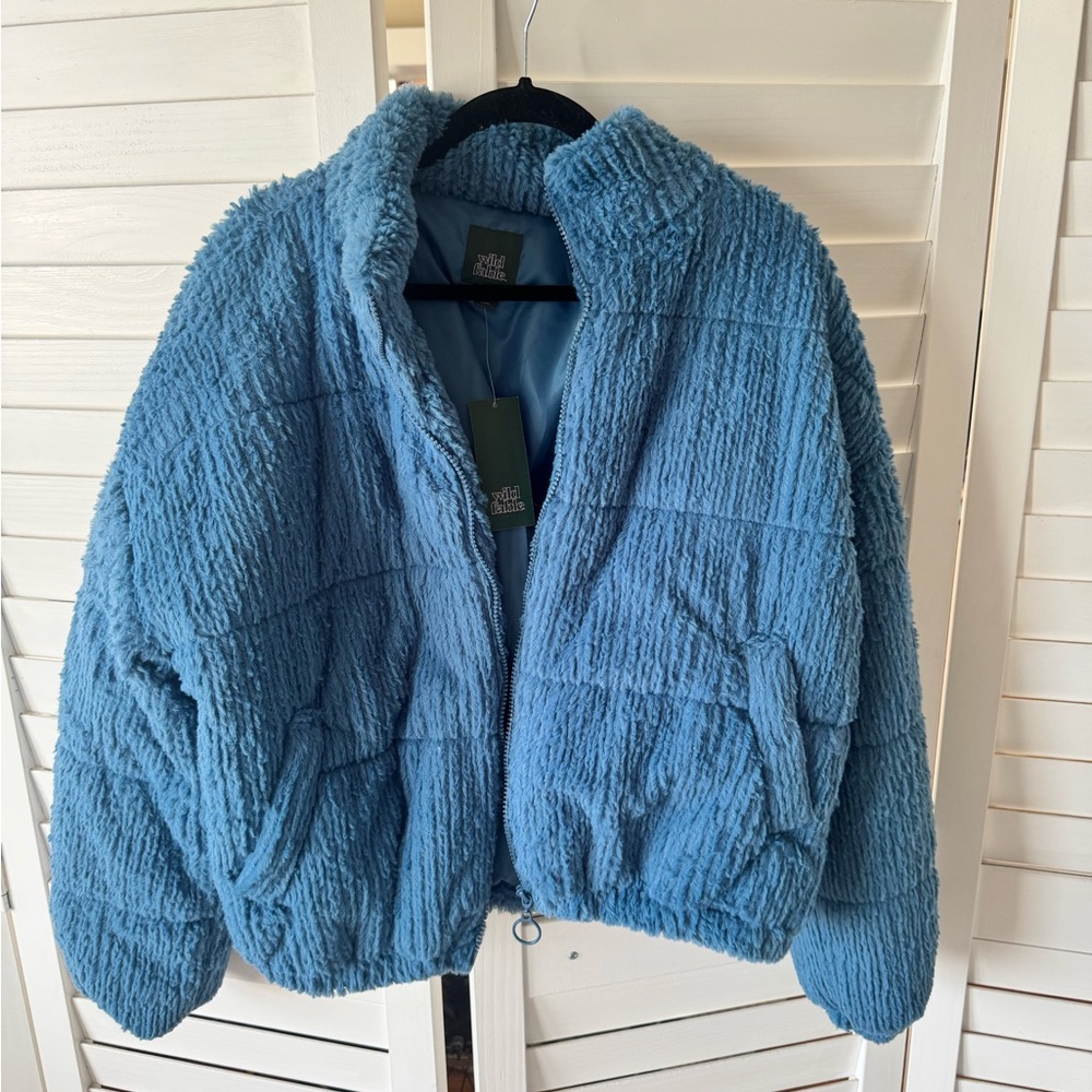 wild fable Light Blue Teddy Jacket - Women